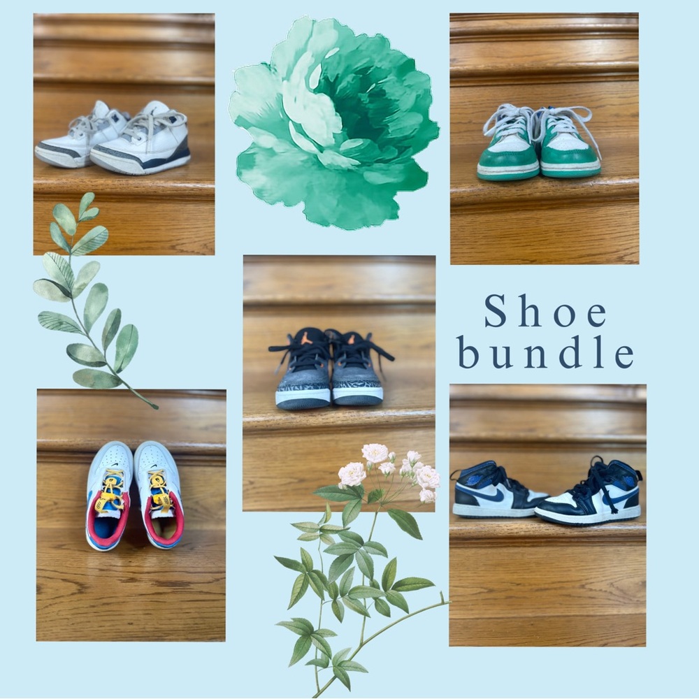 Nike shoe bundle (green, white, grey, blue, black, multicolor)